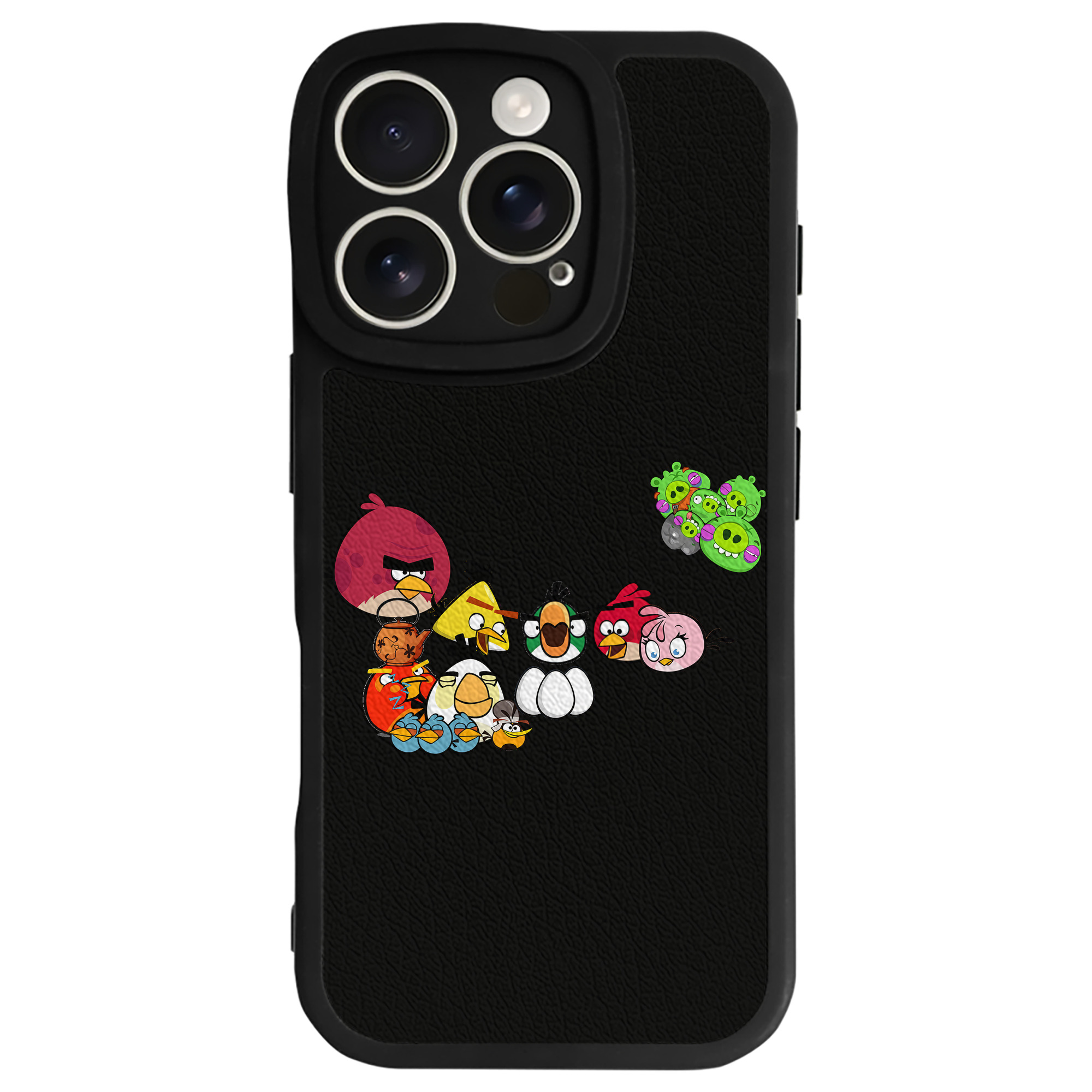 （画像用） Angry Birds アングリーバード 【iPhone 16シリーズ対応】シリコンスマホケース（レザー調） 材質：シリコン